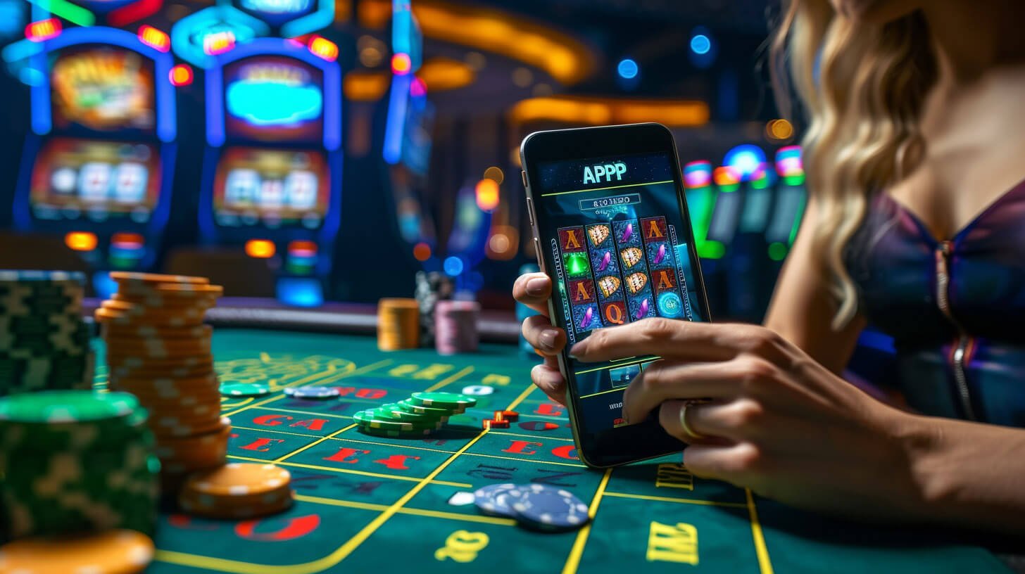 Ilustrasi permainan Bingo online di xototo dengan kartu angka digital berwarna neon